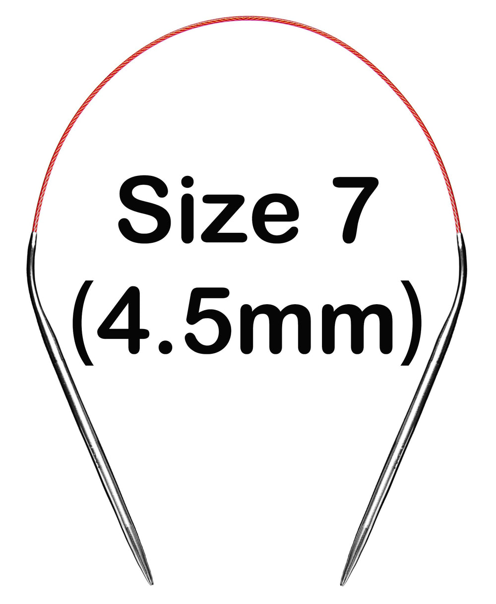 Size 7 Circular Knitting Needles 16 Inch Set Round Metal Kit