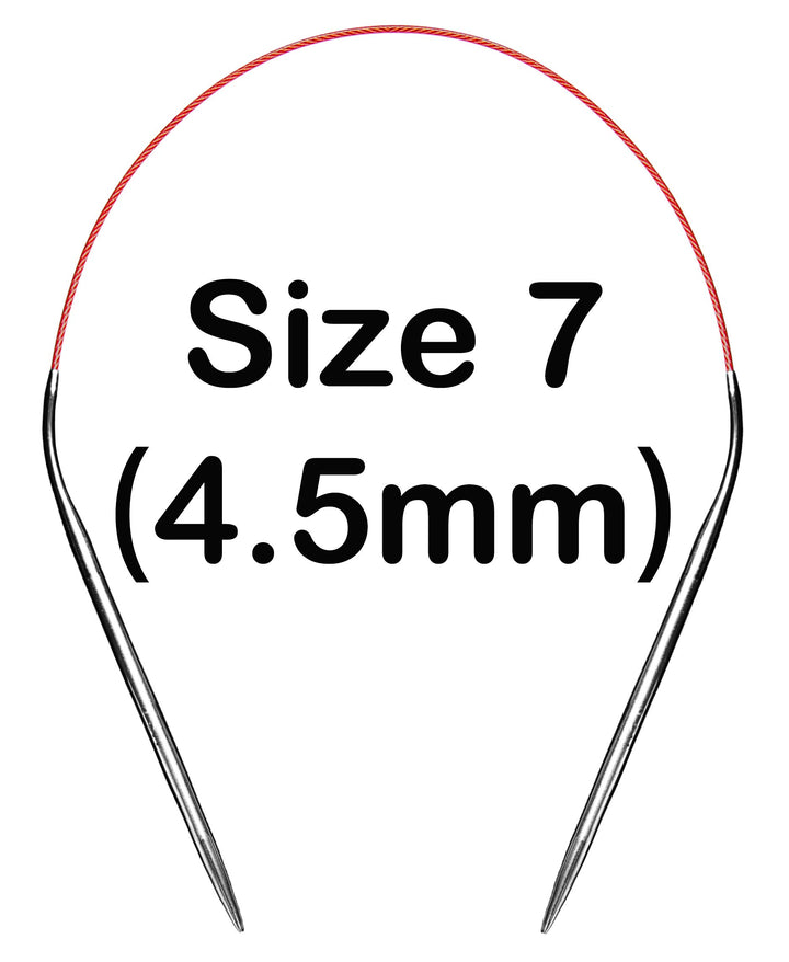 Size 7 Circular Knitting Needles 16 Inch Set Round Metal Kit