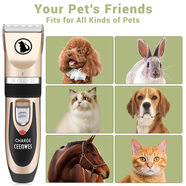 Dog Clippers Low Noise Cat Clippers Rechargeable Dog Trimmer Cordless Pet Grooming Tool Professional Dog Hair Trimmer with Comb Guides Scissors for Dogs Cats & Others