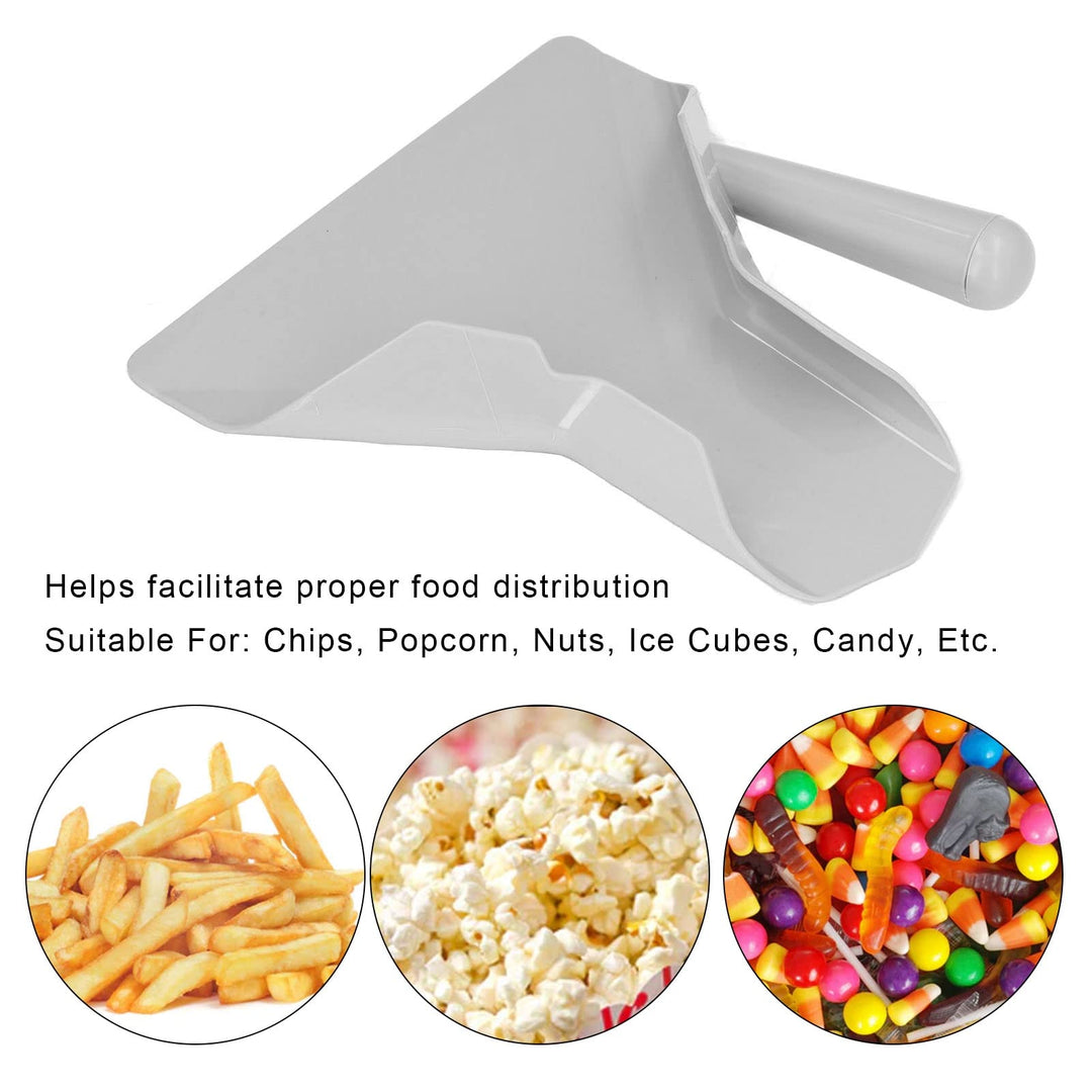 French Fry Scoop, Stainless Steel Open Mouth Scoop with Non Slip Straight Handle for Snacks, Desserts, Ice Cream, Dry Goods