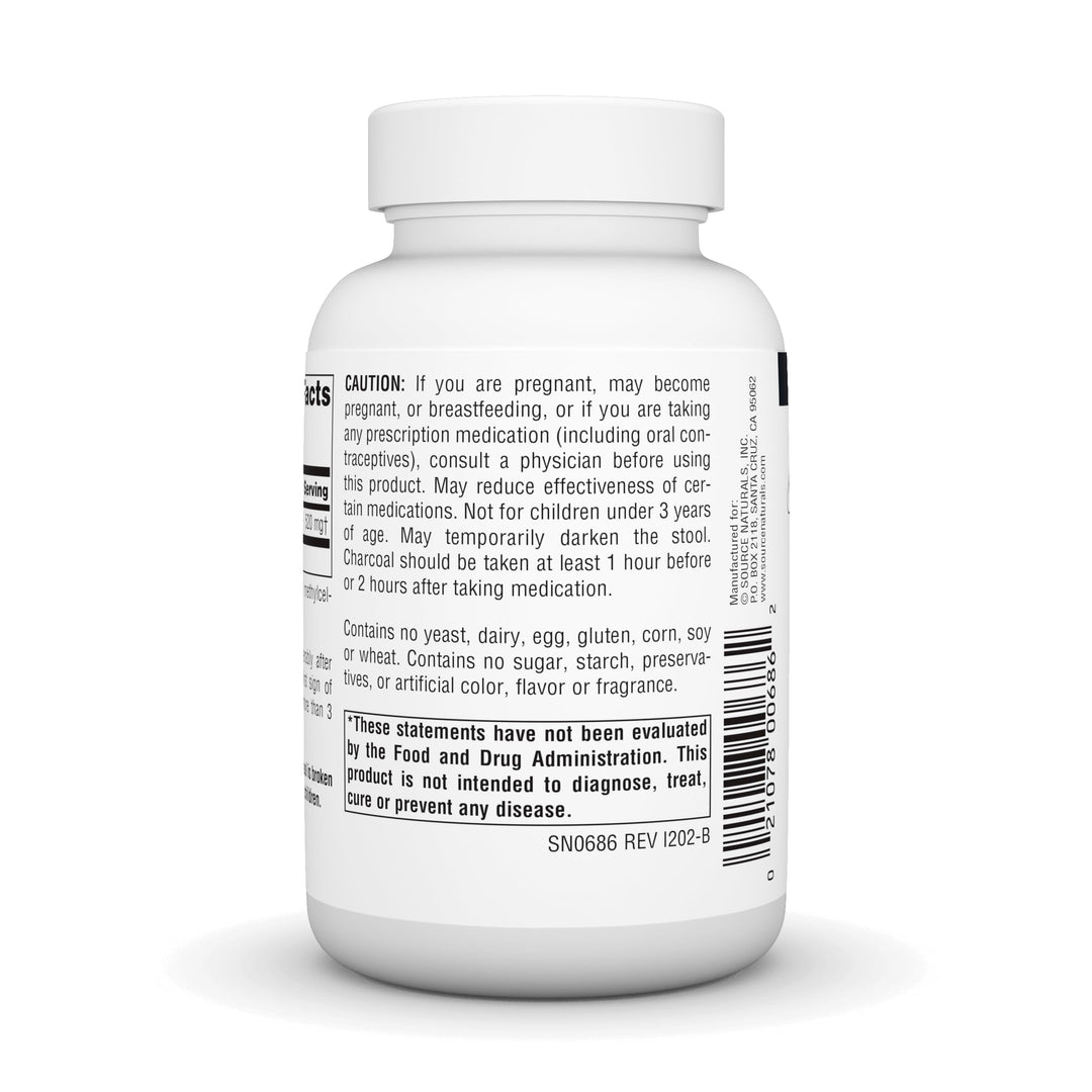 Charcoal - 100% Pure Activated, Digestive Aid - 100 Capsules