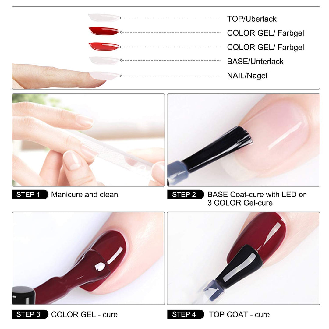 Nail Gel Polish, 36 Colors x 8ML Nail Art Pigment Set Nail Gel Builder Polish Solid Glue Extension Gel with One Nail Brush Nail Art Accessories