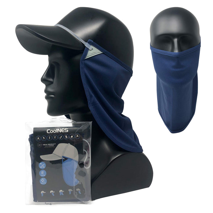 - UV Sun Protection Neck Drape Adjustable Multifunctional 2 in 1 Face Covering for Outdoor Fishing - Unisex Navy