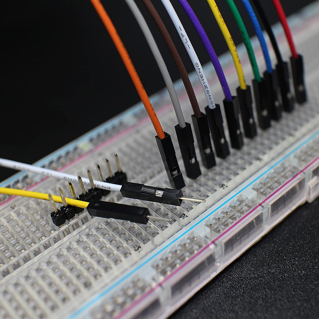 Breadboard Jumper Wires 20AWG, Exclusives 10CM Male to Male Jumper Cable Wires M/M 4'' 10 Colors Pack of 120 Square Head 0.1'' (4'', M/M)