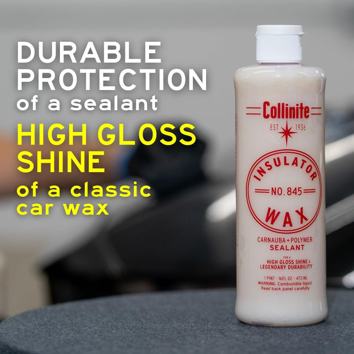 Collinite 845 Insulator Wax-Easy to Use Carnauba+Polymer Wax Sealant-High Gloss Shine+Durable Hydrophobic Beading & Long Lasting Paint Protection for Cars/Boats/Trucks/RVs & Motorcycles (16 fl oz)