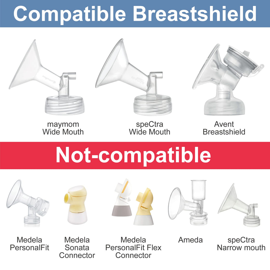 Breastmilk Storage Bag Adapters Compatible with Spectra S1, S2 Pumps ; 2 Duckbill Valves Included; Clear BPA Free Material; Boiling Water OK; Do Not Use Microwave or Steamer Bag to Sanitize