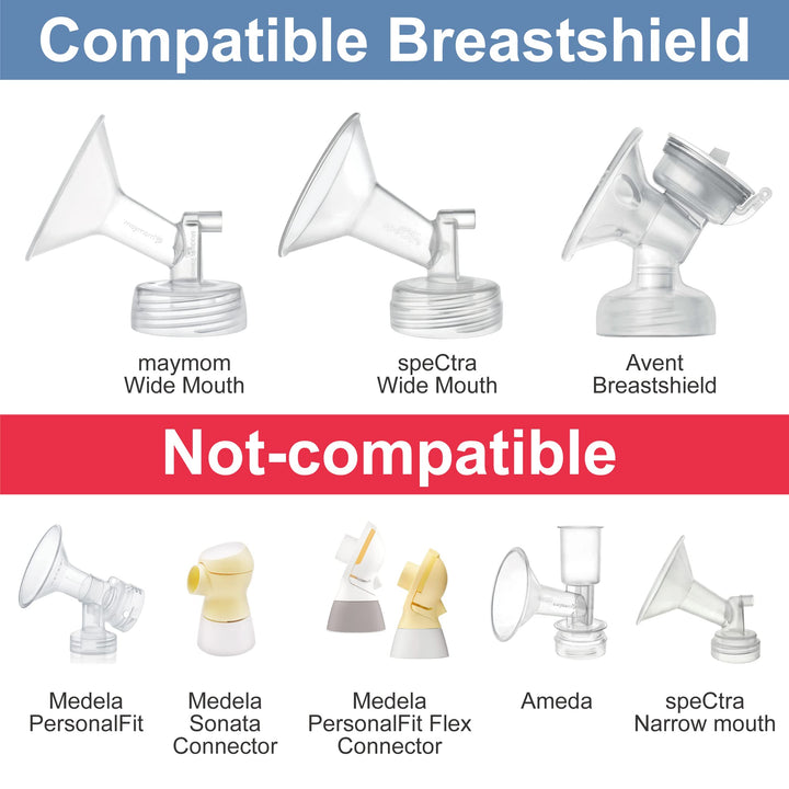 Breastmilk Storage Bag Adapters Compatible with Spectra S1, S2 Pumps ; 2 Duckbill Valves Included; Clear BPA Free Material; Boiling Water OK; Do Not Use Microwave or Steamer Bag to Sanitize