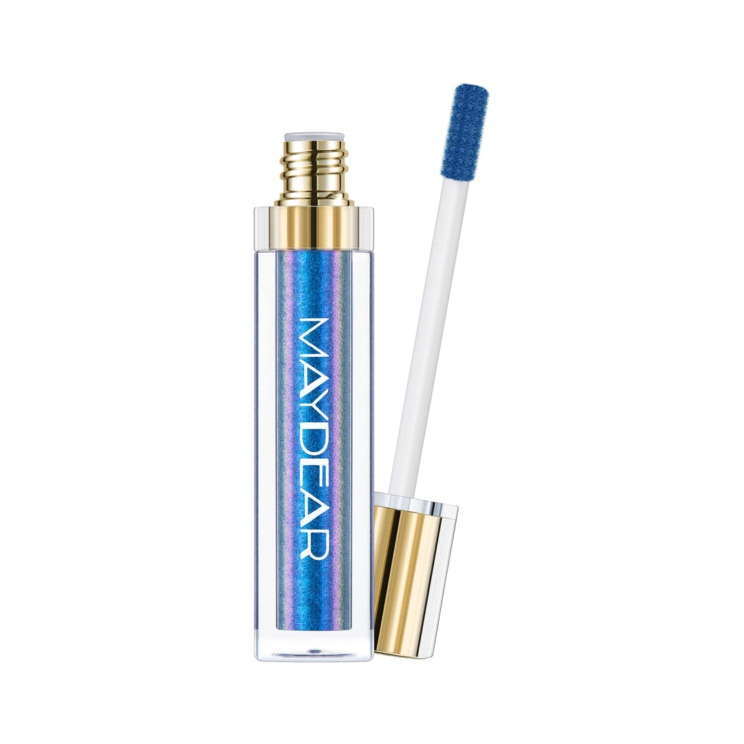 Chameleon Lipstick, Long Lasting Waterproof Colourful Diamond Shimmer Lip Gloss for Women Girls Makeup kit - Blue Cyan