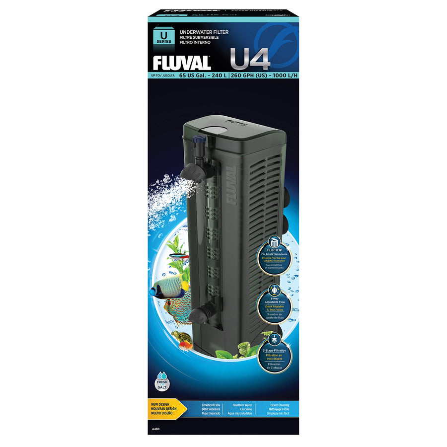 U4 Underwater Filter, Freshwater and Saltwater Aquarium Filter, A480,Black