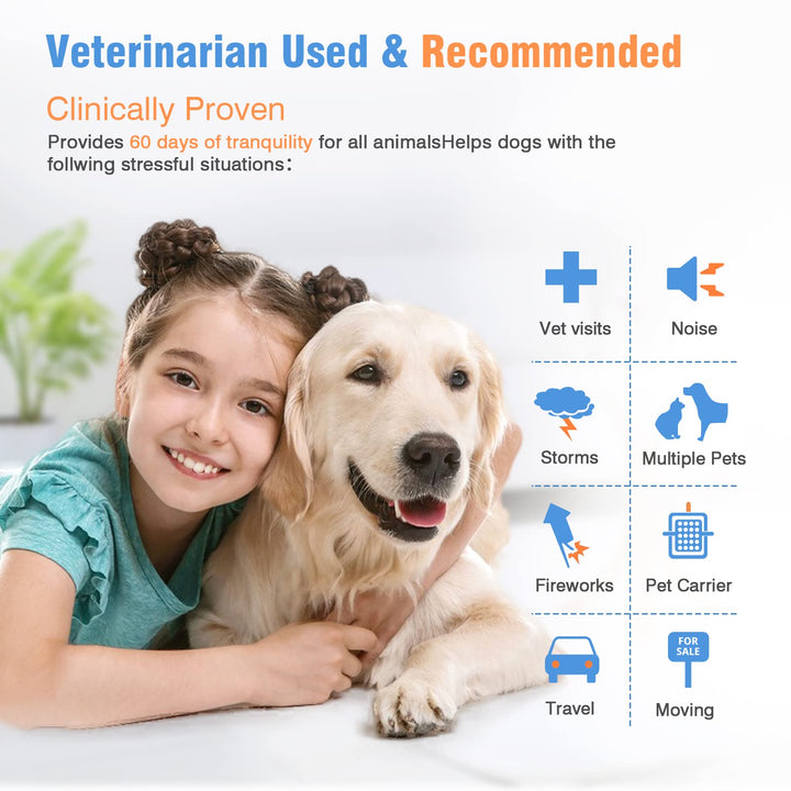 Calming Collar for Dogs 4 Packs Pheromone Collar 60 Days Use, Dog Anxiety Relief Separate Design Suitable for Various Small Medium Large Dog Relax Calming, Adjustable Size 25 Inches