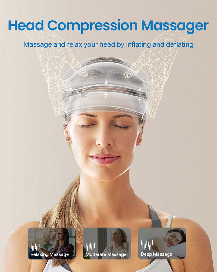 Electric Scalp Massager, Waterproof Portable Head Massager with 4 Replacement Massage Heads, Handheld Head Scratcher for Hair Growth, Stress Relief, Deep Clean, Christmas Gifts Dad Mom