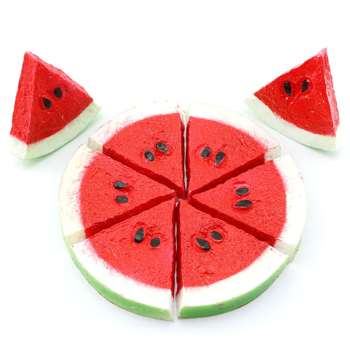 8pcs Simulation Fruit Watermelon Slices Artificial Fruit Realistic Model Decorative Fruits for Wedding Holiday Decoration Photography Props