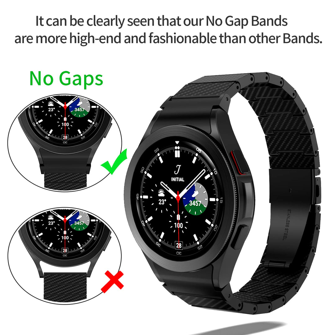 Compatible for Samsung Galaxy Watch 4 Band 40mm 44mm 47mm Bands Carbon Fiber Bands, Samsung Galaxy Watch 6 5 4 Classic Men's No Gap Strap Fashion Lightweight Band