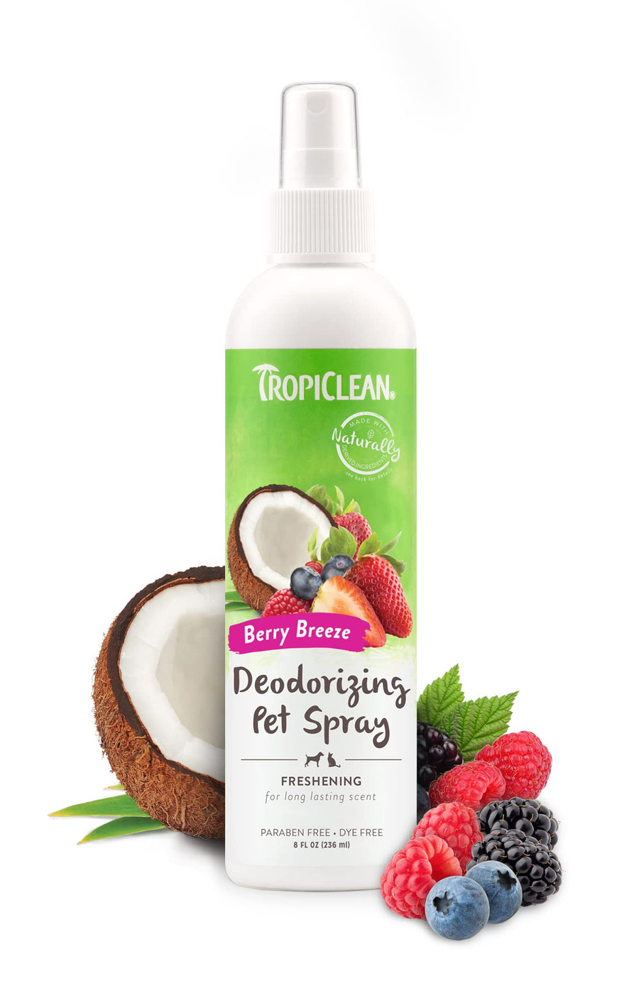 Dog Perfume, Long Lasting Berry Cologne, Deodorizing Spray for Smelly Dogs, After Bath Detangling Spray with Vitamin E, Safe for Cats, 8oz.
