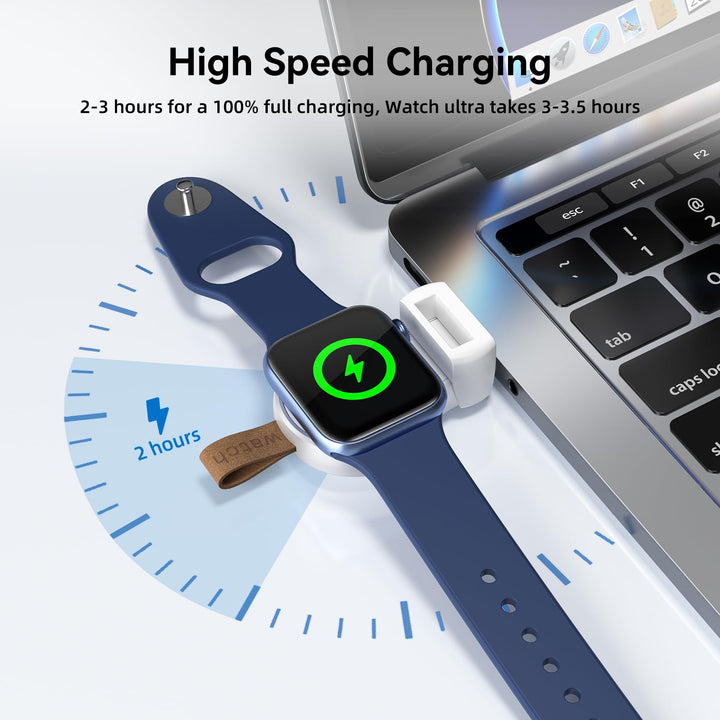 Charger for Apple Watch Portable iWatch USB Wireless Charger, Travel Cordless Charger with Light Weight Magnetic Quick Charge for Apple Watch Ultra2/1 Series 10 9 8 7 6 5 4 3 2 1 SE, White