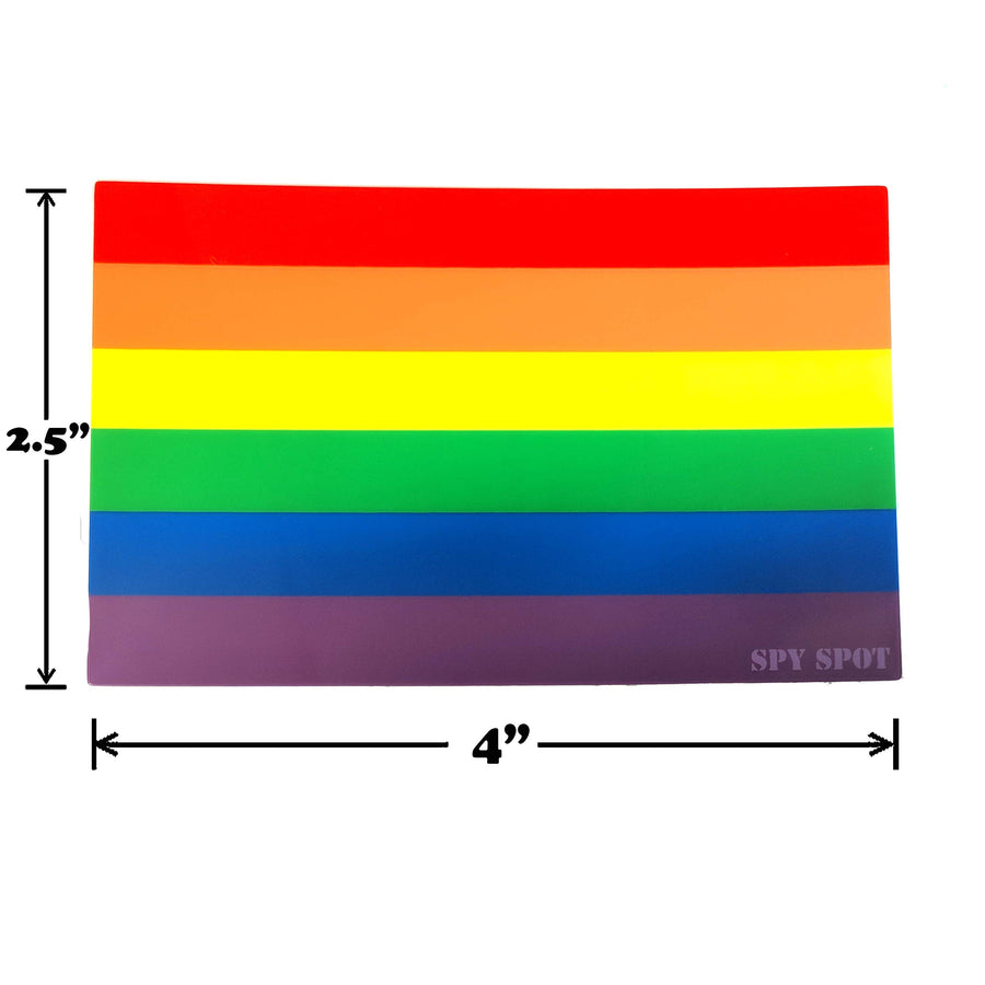 LGBT Rainbow Flag | Set of 4 | 4 x 2.5 | Decal Car Sticker Gay Pride Lesbian Bisexual Transgender Vinyl UV Resistant Weatherproof