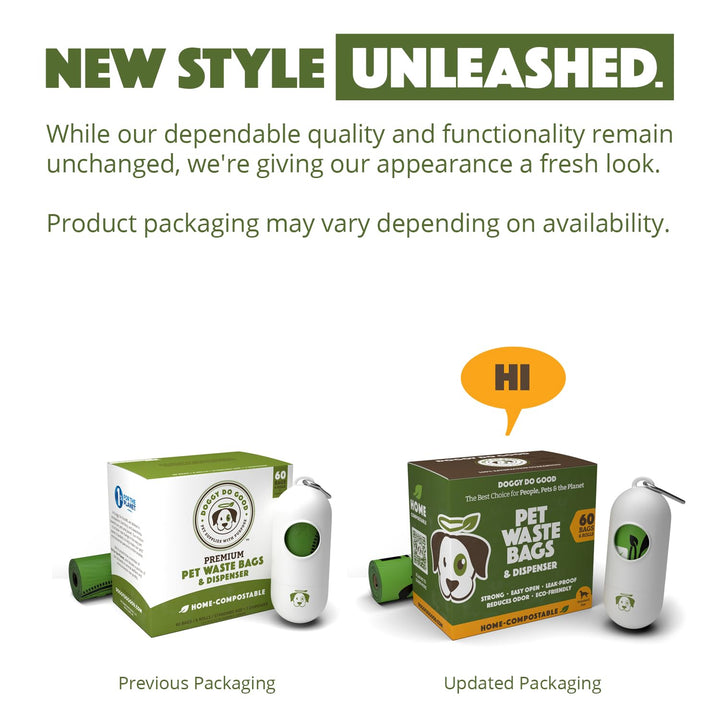 Poop Bags | Dog Waste Bags | Unscented, USDA Certified Biobased, Thick & Leak Proof, Easy Open | Standard Size | 60 Count