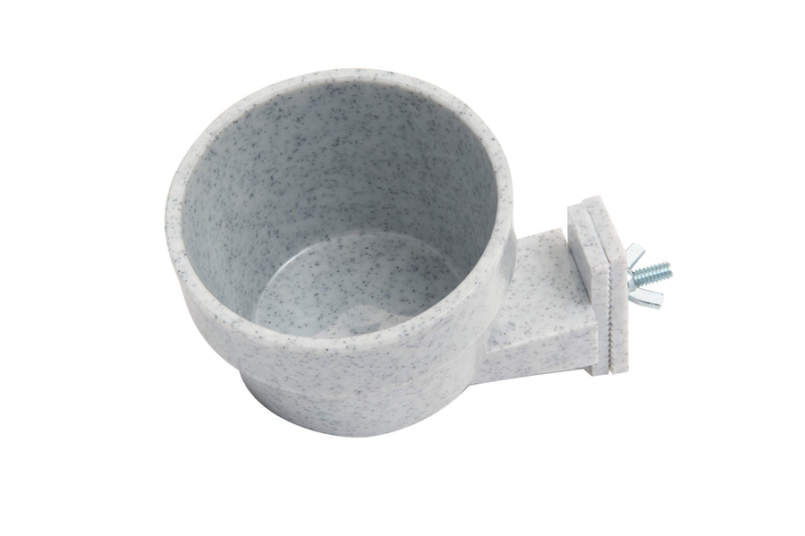 Quick Lock Removable Cage Bowls for Rabbits, Birds, Dogs, Cats, Gunea Pigs and Other Small Animals. (10oz, Granite)