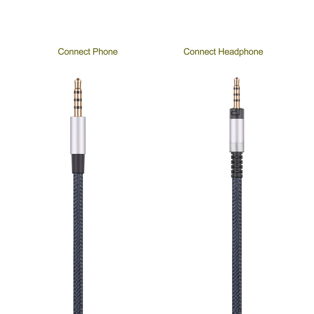 Audio Replacement Cable with in-Line Mic Remote Volume Control Compatible with Sennheiser Momentum, Momentum 2.0, HD1 Headphones, Audio Cord Compatible with Samsung Galaxy Huawei Android