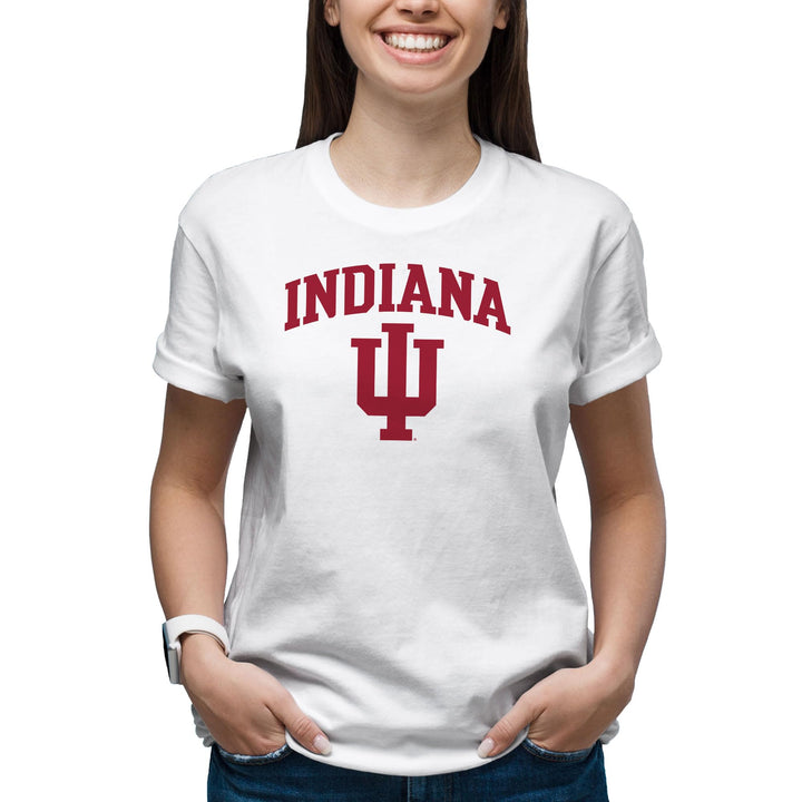 AS03 - Indiana Hoosiers Arch Logo T-Shirt - Large - White