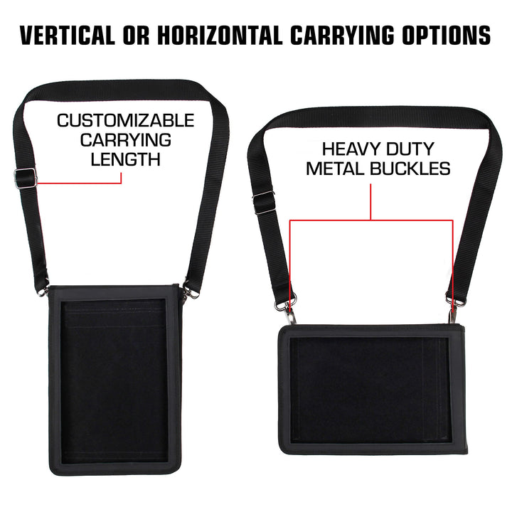 USA GEAR 7 Inch Tablet Case Sleeve Cover w/Open Front Design & Carry Strap (Black) Compatible with Galaxy Tab E Lite 7, RCA Voyager 7, Supersonic 7, BLU Touchbook M7 Pro, More 7in Tablets