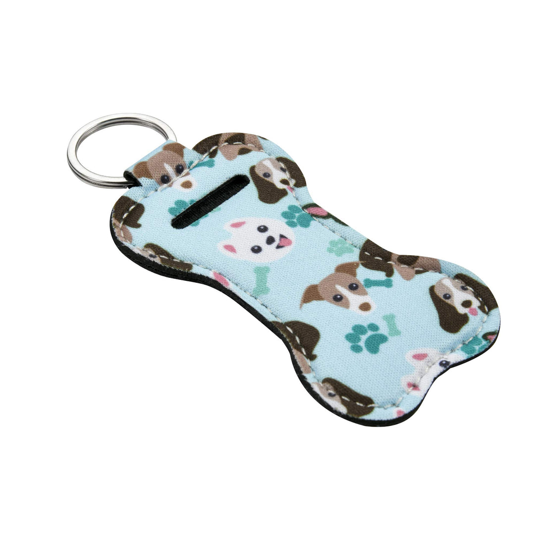 5 Pack Neoprene Chapstick Keychain Holder Lipstick Pouch Lip Balm Holder Travel Accessories (Dog Pattern) : Dog Pattern