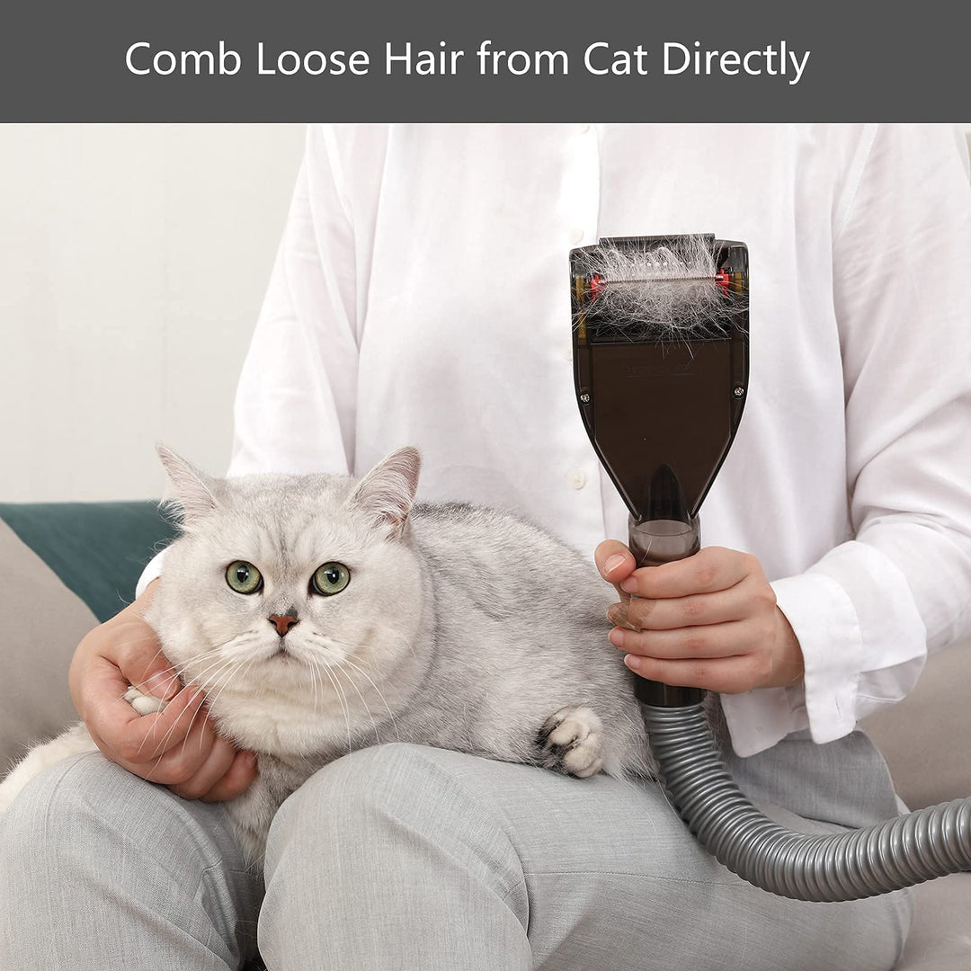 Pet Vacuum Grooming Brush and Shedding Kit for Dog/Cat Loose Hair, Professional Accessories Remover for Pet's Undercoat Fur