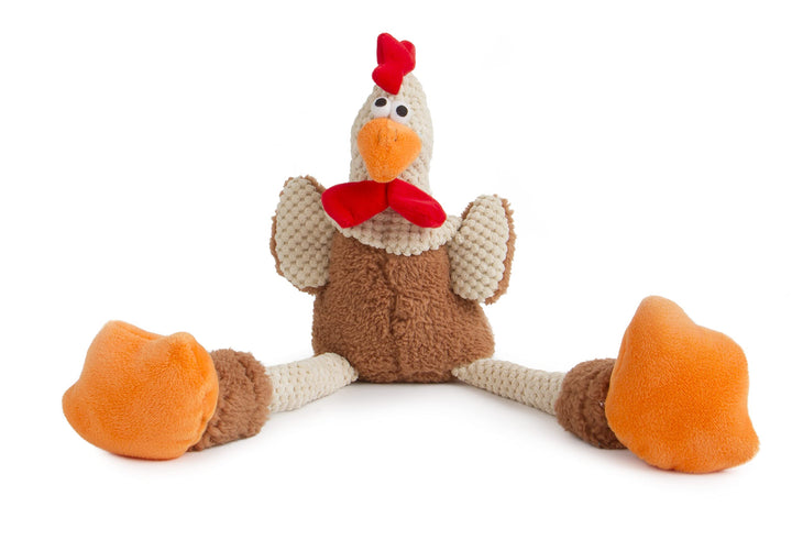 Checkers Skinny Rooster Squeaky Plush Dog Toy, Chew Guard Technology - Brown, Large