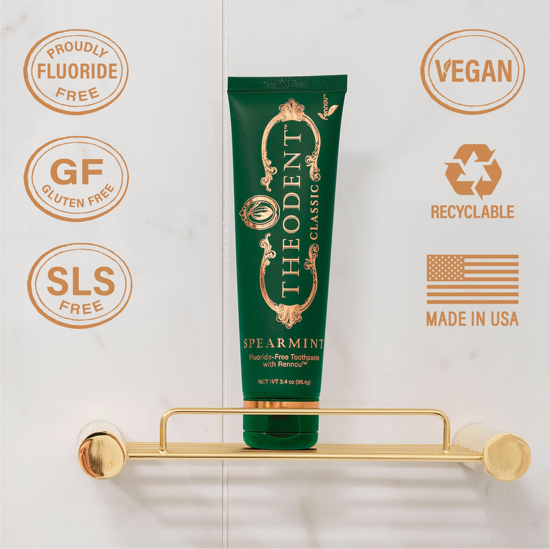 Classic Fluoride-Free, Natural Toothpaste for Remineralization and Sensitivity Reduction, Whitening Spearmint (3.4 Ounces, 96.4 Grams)