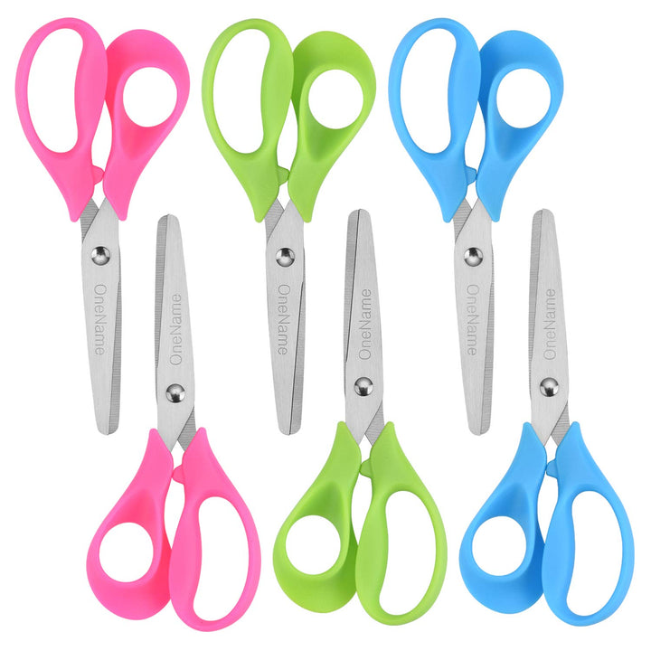 Left-Handed Kids Scissors 6 Pack 5 Inch Left hand scissors for child School Student Scissors,Stainless Steel Sharp Blade Comfort-Grip Handles Blunt Lefty Safety Scissors for Kids Scissor