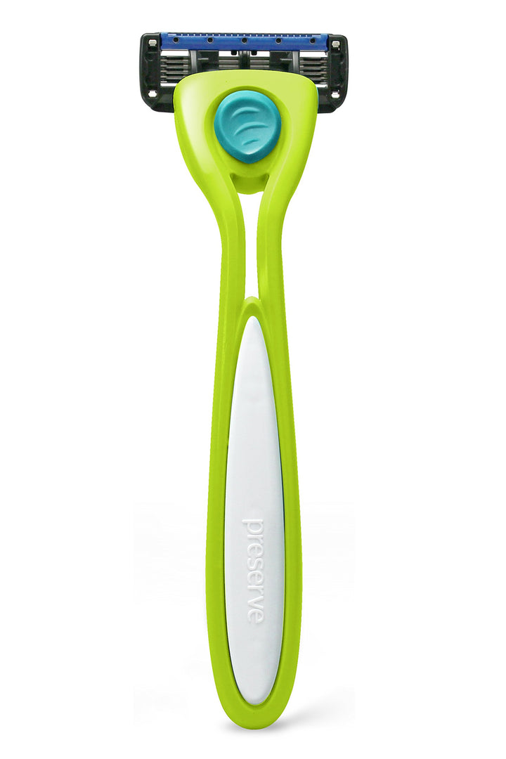 Key Lime: Shave 5 Five Blade Refillable Razor, Made From Recycled Materials, Key Lime