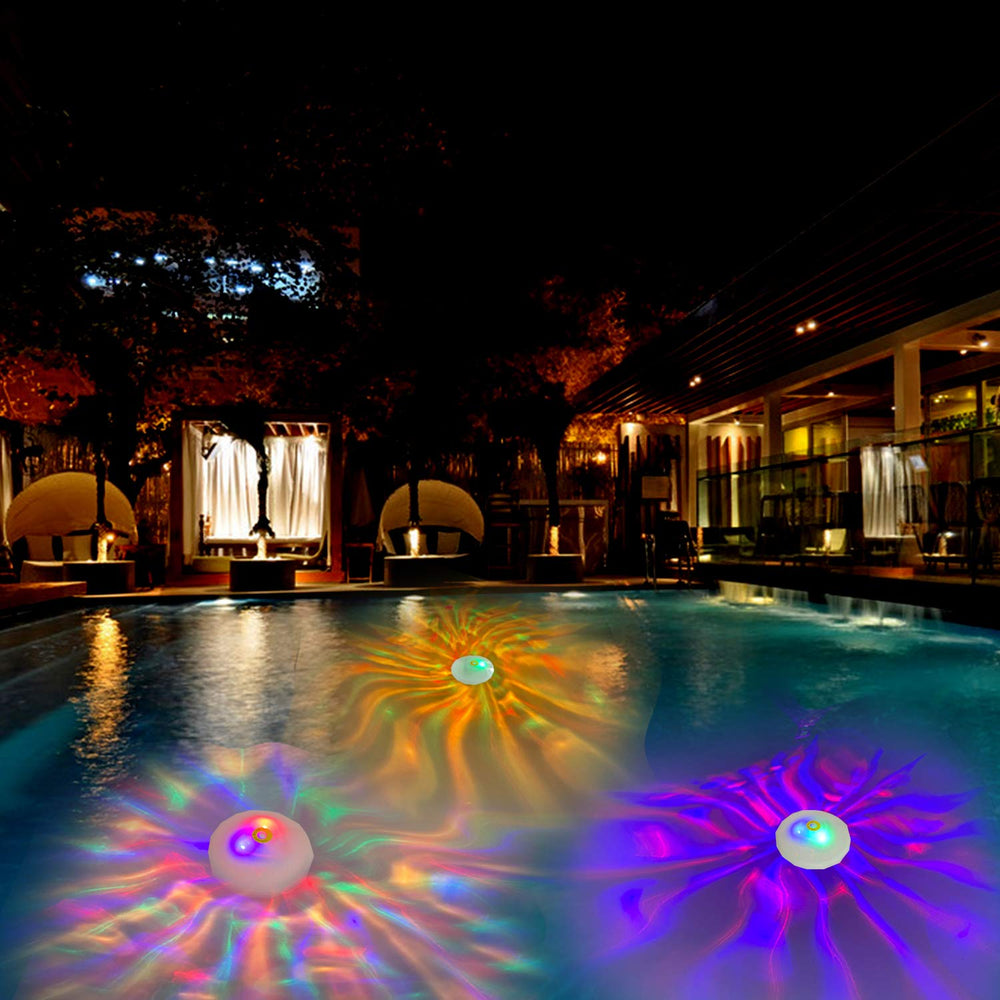 Swimming Pool Lights Floating Pool Lights Underwater Lights Pool Accessories with 7 Modes for Disco Pool Party or Pond Décor