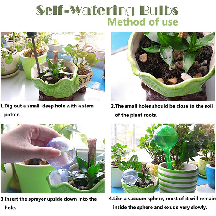 8 Pcs Plant Clear Watering Bulbs,Automatic Self-Watering Globes,Garden Water Device Watering Bulbs for Plants Garden