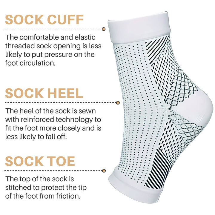 3pairs Neuropathy socks for Women & Men, Ankle brace Socks and Tendonitis compression socks,For Pain Relief and Plantar Fasciitis,Ankle compression sleeve for ankle swelling(L/XL)
