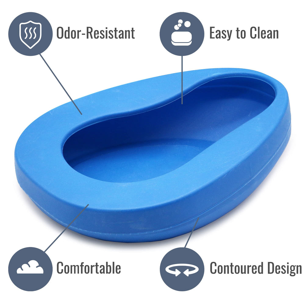 Duro-Med Deluxe Bedpan, Smooth Countoured Bariatric Bedpan, Autoclavable