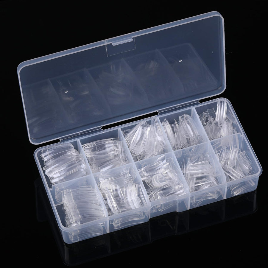 500pcs Clear French Acrylic Style Artificial False Nails Half Tips with Box