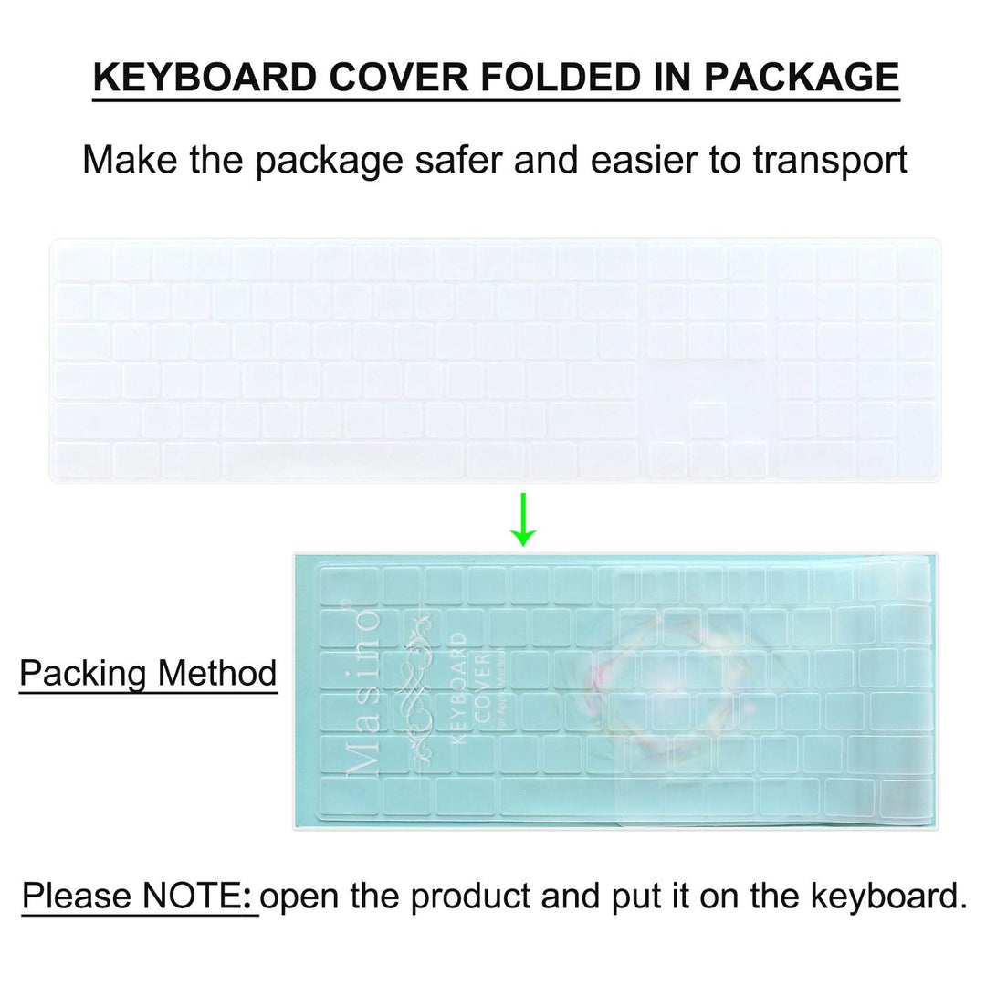 Silicone Keyboard Cover for Apple Magic Keyboard with Numeric Keypad MQ052LL/A (A1843) US Layout Ultra Thin Protector Skin (for Magic Keyboard (MQ052LL/A), Transparent)