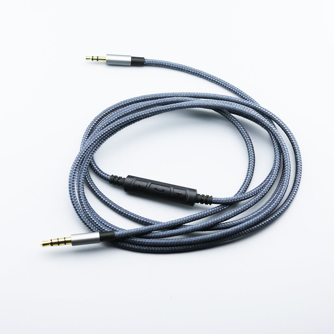 3.5mm to 2.5mm Male Audio Cable for Bose Noise Canceling 700, QC35, QC35ii, oe2, oe2i Headphones, Remote Volume Control Mic for Samsung Galaxy Xiaomi Huawei Android Phone(Gray)