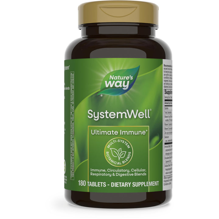 Nature's Way Systemwell Ultimate Immune*, with Vitamins C, A, D, Zinc, Selenium, Multi-System Botanical Blends Including Immune, Respiratory, Digestive, & Circulatory, 180 Tablets (Packaging May Vary)