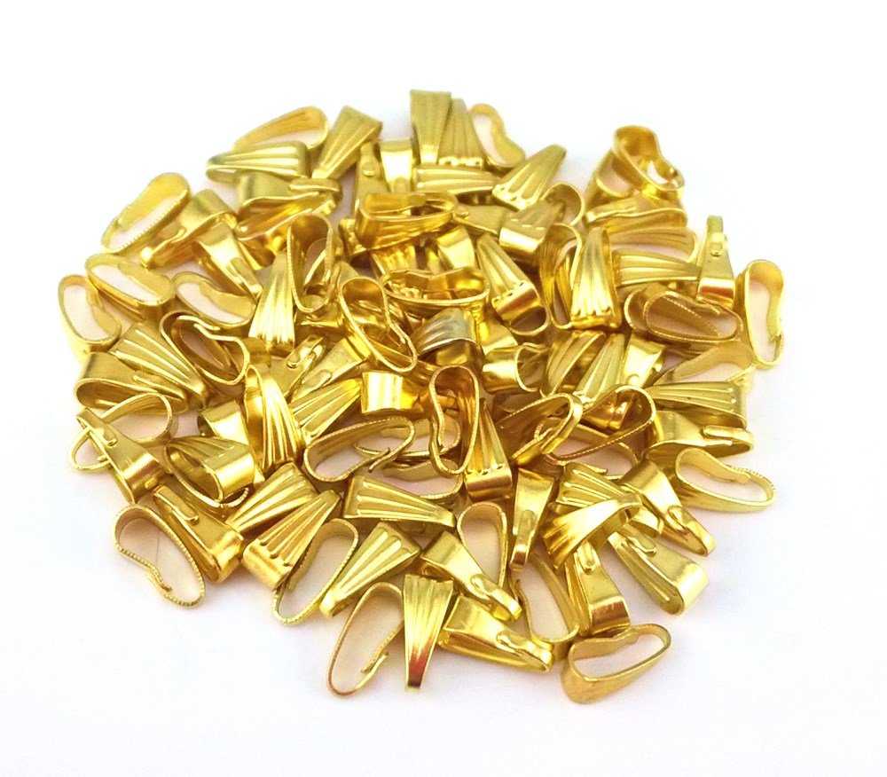 400pcs Mixed Color Snap Bail Hook Chain Connector Pendant Charms Clasps