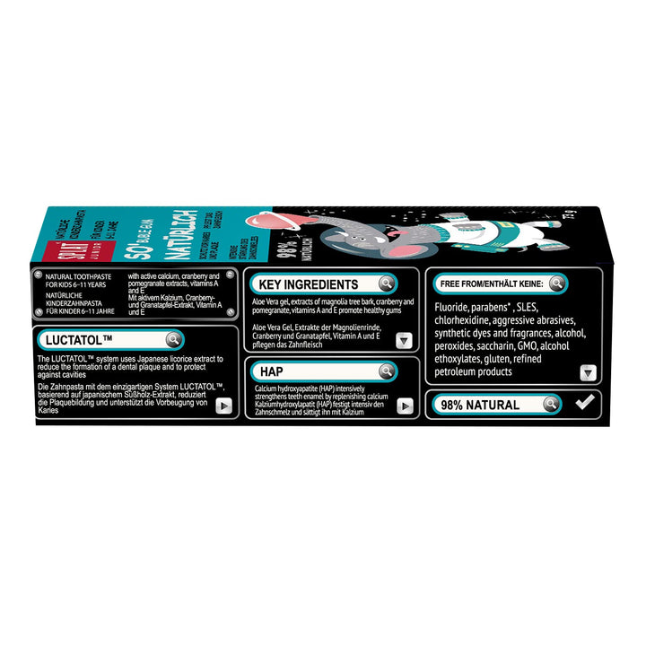 Splat Junior Natural Toothpaste - BUBBLE GUM FLAVOR (6-11 Years)
