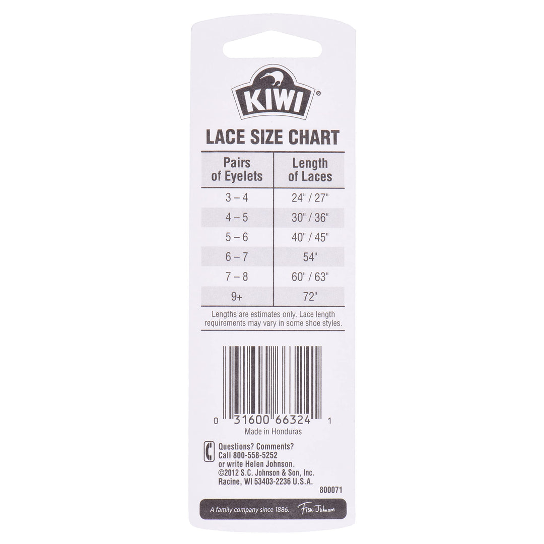 1Pack Kiwi Classic Shoe Waxed Laces 27Inch Round Brown