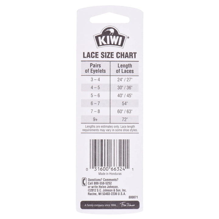 1Pack Kiwi Classic Shoe Waxed Laces 27Inch Round Brown