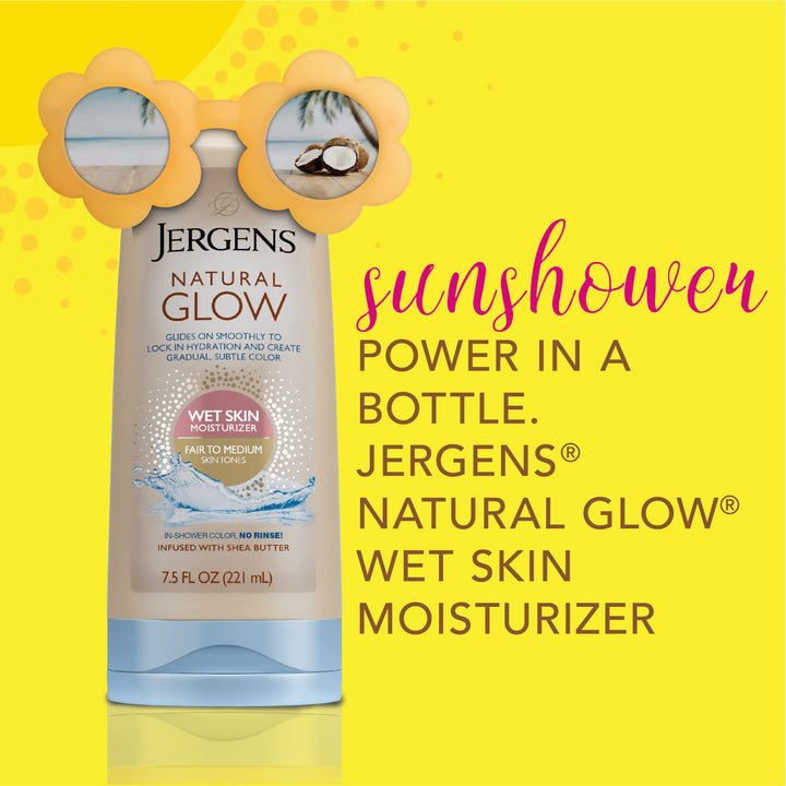 Natural Glow Wet Skin Moisturizer for Body, Medium to Tan Skin Tones, 7.5 Ounces