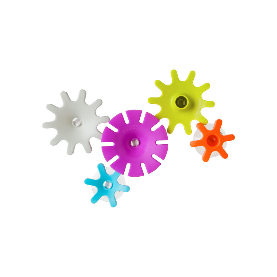 Cogs Baby Bath Toys - Spinning Gear Themed Sensory Baby Toys for Bathtub - Suction Toys for Bathtub Walls - Multicolored - 5 Count - Ages 12 Months and Up