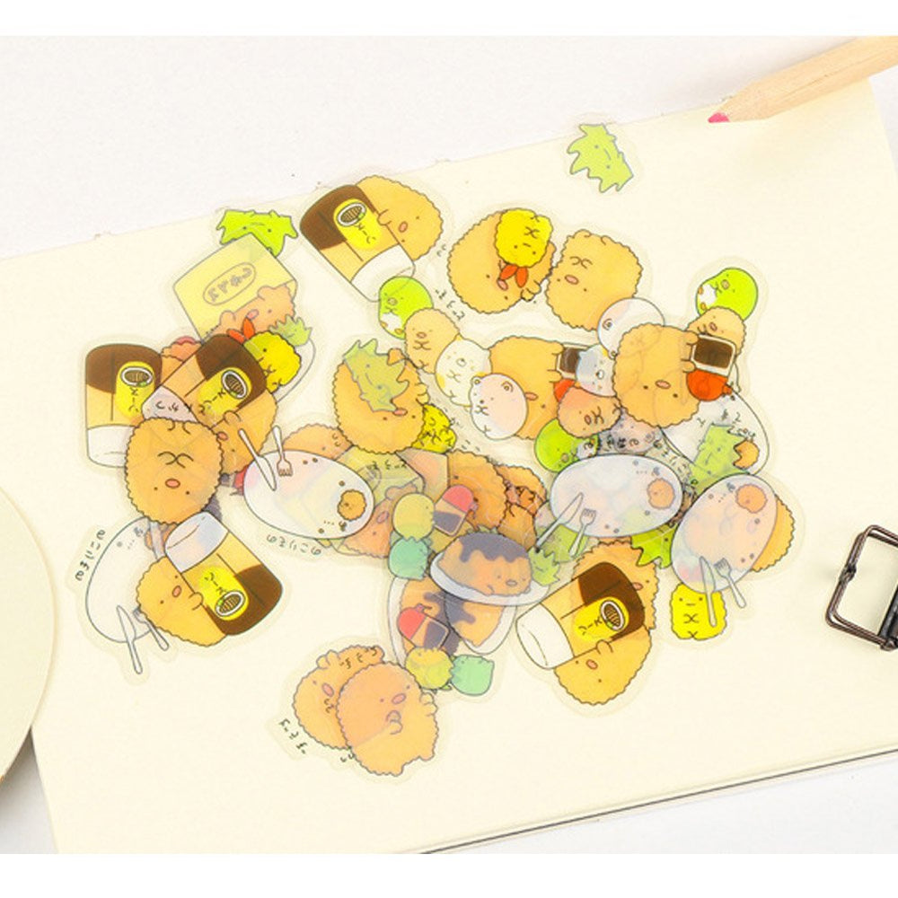 Aimeio Super Cute Cartoon Animals Transparent PVC Stickers for Diary Calendar Albums Decoration Scrapbook Planner Journal Child DIY Toy School Office Supplies,4 Pack,200 Pieces