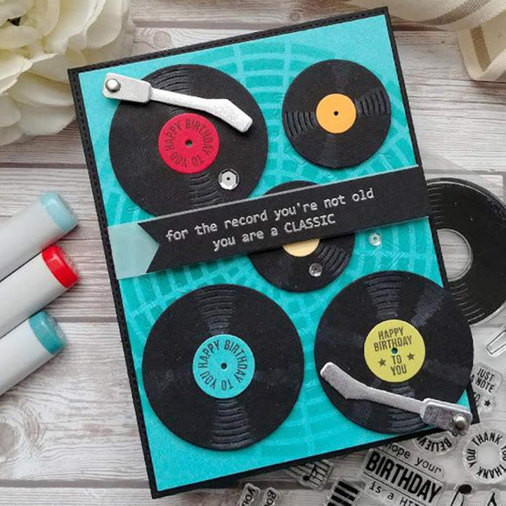 Music CD Silicone Clear Stamp and Die Sets for Card Making, DIY Embossing Photo Album Decorative Craft