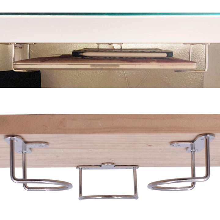Laptop Holder Mount Under Desk Laptop Mount Organizer Rack W/Screws
