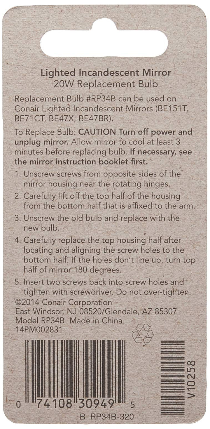 Lighted Incandescent Mirror Replacement Bulb