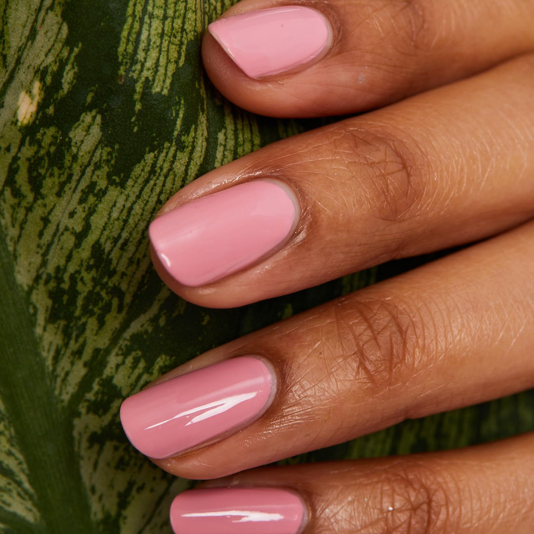 - Plant-Based Chip Free Nail Lacquer - Non Toxic, Bio-Sourced, Long-Lasting, Strengthening Polish - Uptown Girl (Light Pink) - 0.41oz